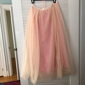 J. Crew tulle midi skirt peachy pink